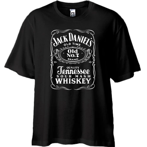 Футболка oversize, Черный, Jack Daniels (glow)