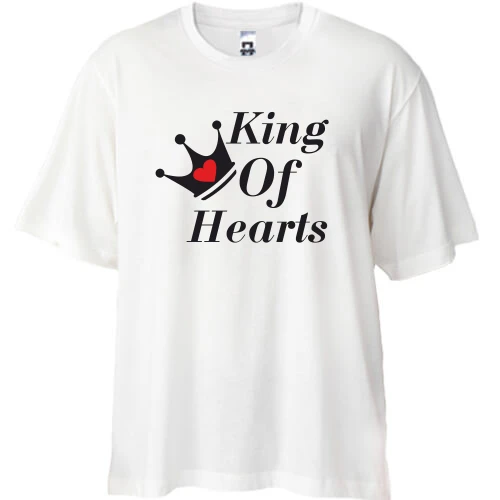 Футболка oversize, Білий, Queen of Hearts