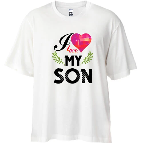 Футболка oversize, Белый, I love my son (2)