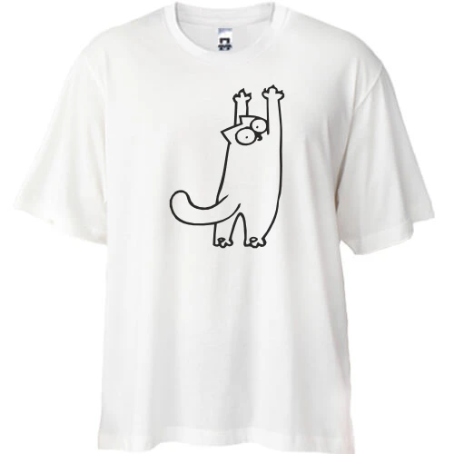 Футболка oversize Simon's cat царапается