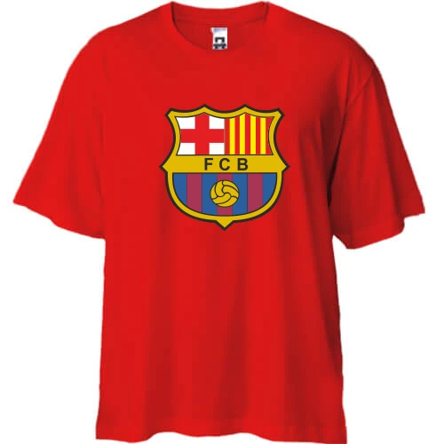 Футболка oversize, Білий, FC Barcelona