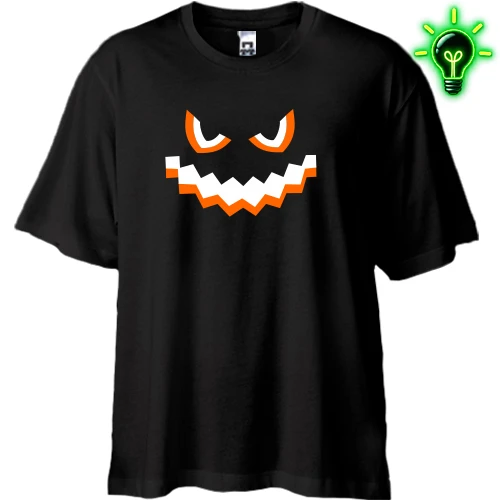 Футболка oversize, Черный, "Evil Pumpkin Face"