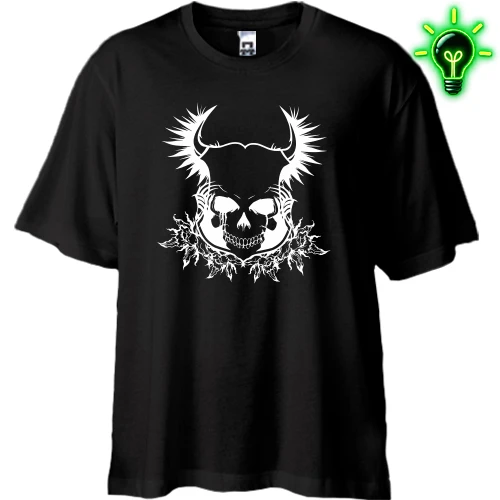 Футболка oversize, Белый, Череп с розами (2)