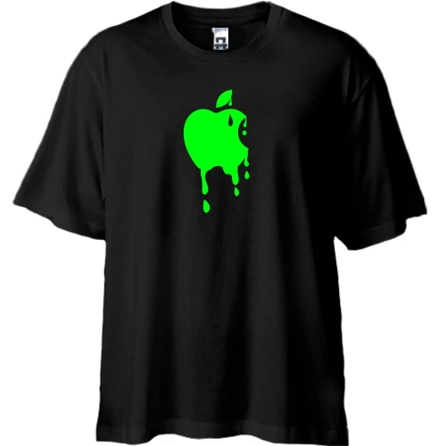 Футболка oversize з кислотним Apple