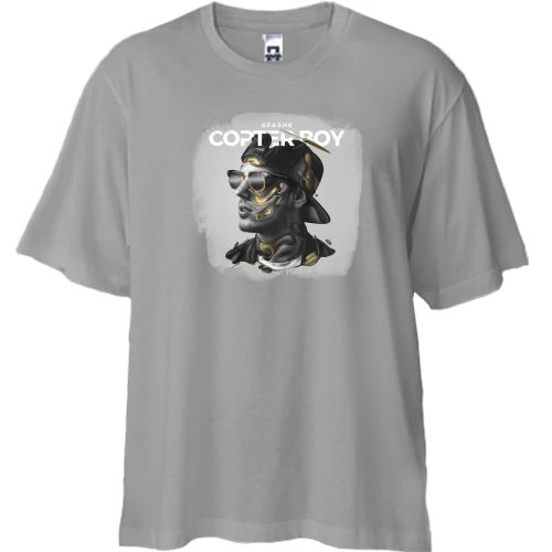 Футболка двунитка Oversize, Серый, Apashe - Copter Boy