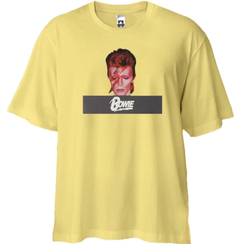 Футболка двунитка Oversize, Желтый, David Bowie