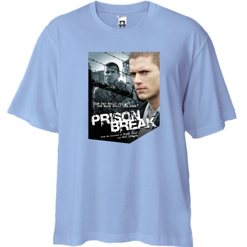 Футболка двунитка Oversize, Синий, Prison Break