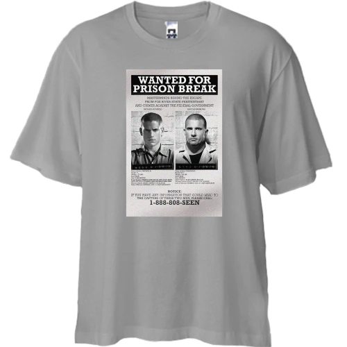 Футболка двонитка Oversize Wanted for Prison Break