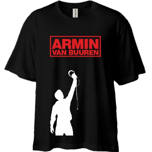 Футболка двунитка Oversize, Черный, Armin Van Buuren (с силуэтом)