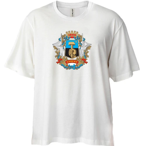 Футболка двунитка Oversize с гербом города Донецк