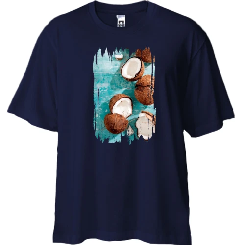 Футболка двонитка Oversize з кокосами