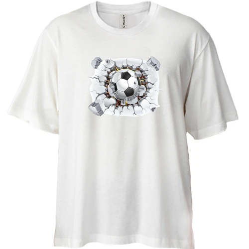 Футболка двунитка Oversize с пробивающимся мячом