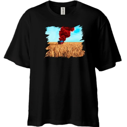 Футболка двонитка Oversize, Чорний, PUBG (2)