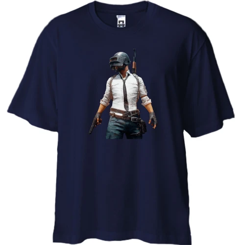 Футболка двонитка Oversize, Синій, PUBG boy