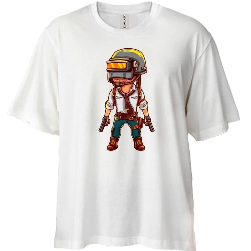 Футболка двонитка Oversize, Синій, PUBG boy (арт)