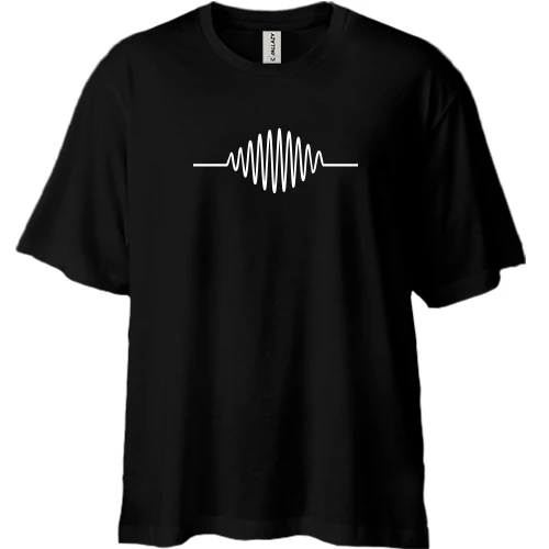 Футболка двунитка Oversize, Черный, Arctic monkeys (wave)