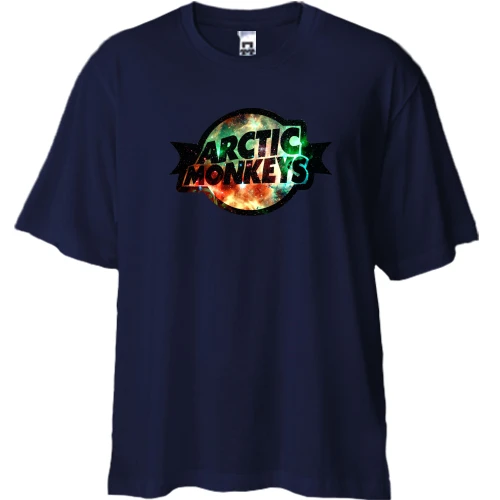 Футболка двонитка Oversize, Синій, Arctic monkeys (space)