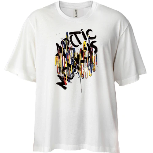 Футболка двонитка Oversize, Білий, Arctic monkeys (paint art)