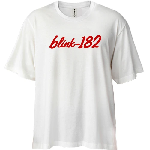 Футболка двунитка Oversize, Белый, Blink-182