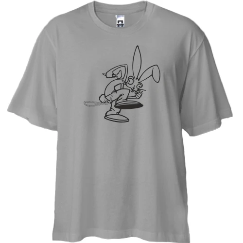 Футболка двонитка Oversize, Сірий, Blink-182 Bunny