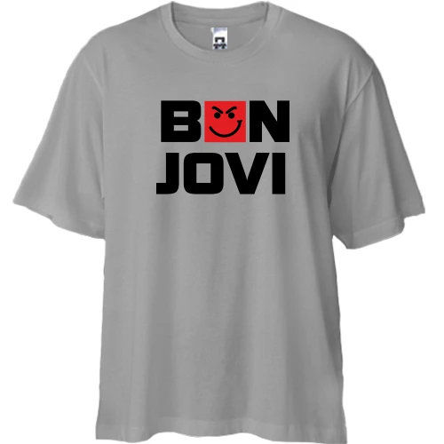 Футболка двунитка Oversize, Серый, Bon Jovi - Have a Nice Day (2)