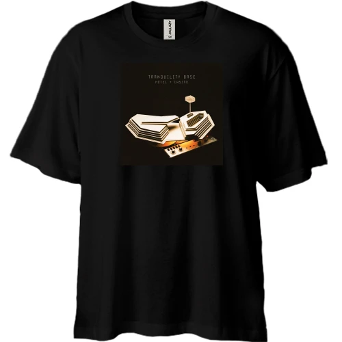 Футболка двунитка Oversize, Черный, Arctic monkeys - Tranquility Base Hotel Casino