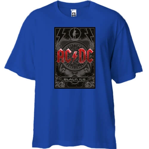 Футболка двунитка Oversize, Синий, AC/DC Black ice (2)