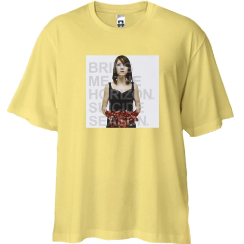 Футболка двунитка Oversize, Желтый, c Bring me the horizon - Suicide Season