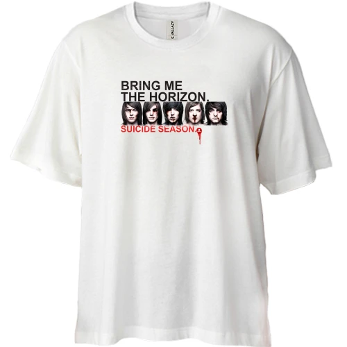 Футболка двунитка Oversize, Белый, c Bring me the horizon - Suicide Season (3)