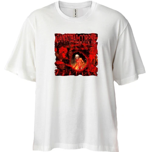 Футболка двунитка Oversize, Белый, Cannibal Corpse - Torture