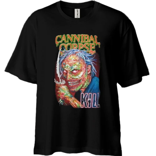 Футболка двунитка Oversize, Черный, Cannibal Corpse - Kill