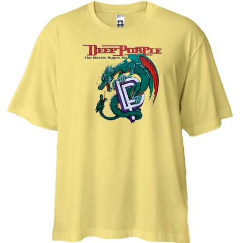 Футболка двунитка Oversize, Желтый, Deep Purple - The Battle Rages On…