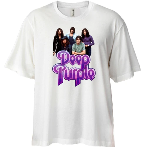 Футболка двунитка Oversize, Белый, Deep Purple (группа)