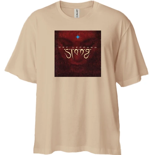Футболка двонитка Oversize, Чорний, Def Leppard - Slang