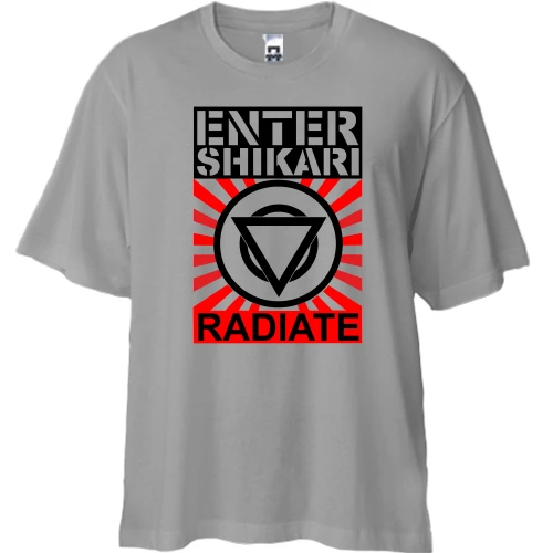 Футболка двонитка Oversize, Сірий, Enter Shikari Radiate