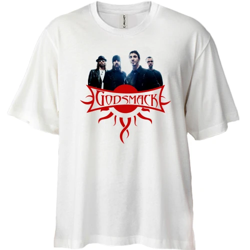 Футболка двунитка Oversize, Белый, Godsmack (группа)