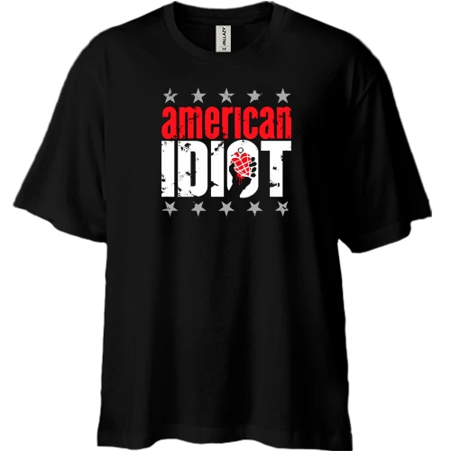 Футболка двунитка Oversize, Черный, Green day American Idiot