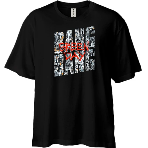 Футболка двунитка Oversize, Черный, Bang Bang Green day
