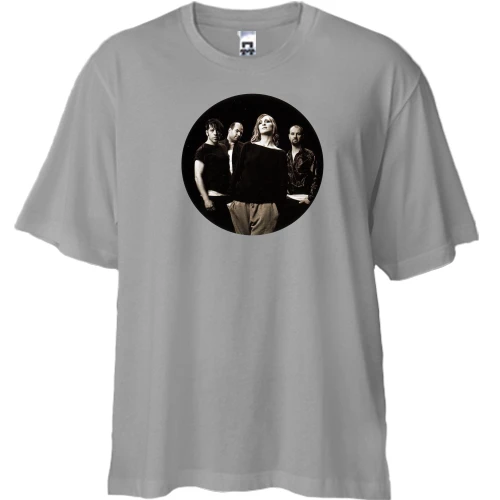 Футболка двонитка Oversize, Сірий, Guano Apes Disc