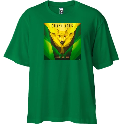 Футболка двунитка Oversize, Зеленый, Guano Apes Proud like a God
