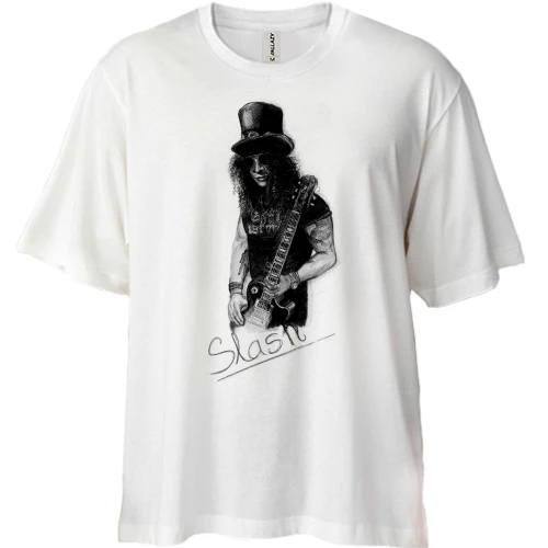 Футболка двунитка Oversize, Белый, Guns N’ Roses Slash (2)