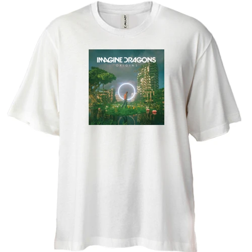 Футболка двунитка Oversize, Белый, Imagine Dragons Origins
