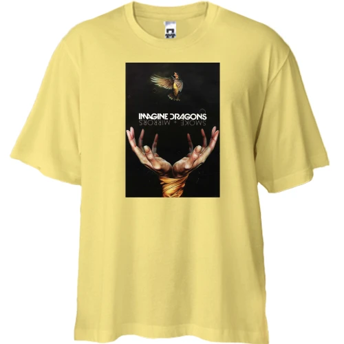 Футболка двунитка Oversize, Желтый, Imagine Dragons Smoke plus Mirrors