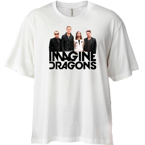 Футболка двонитка Oversize, Білий, Imagine Dragons (гурт)