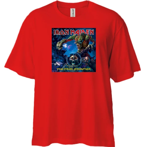 Футболка двонитка Oversize, Червоний, Iron Maiden - The Final Frontier