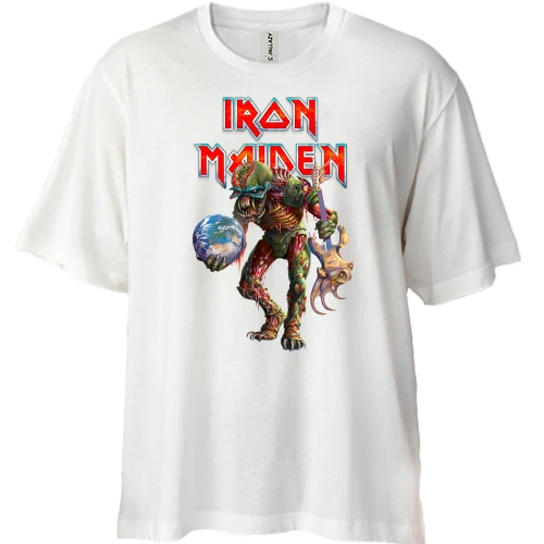 Футболка двонитка Oversize, Білий, Iron Maiden - The Final Frontier (2)