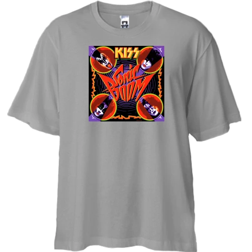 Футболка двунитка Oversize, Серый, KISS Sonic Boom
