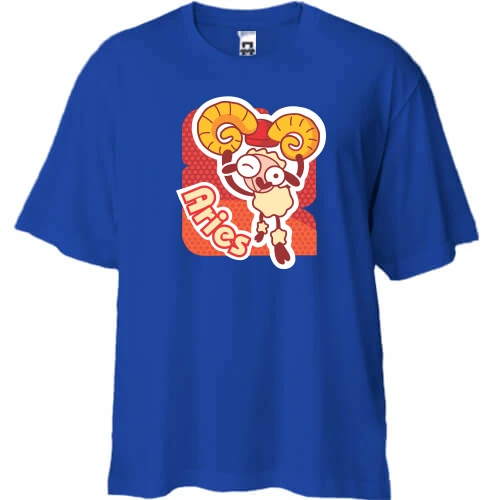 Футболка двунитка Oversize со знаком зодиака "Овен"