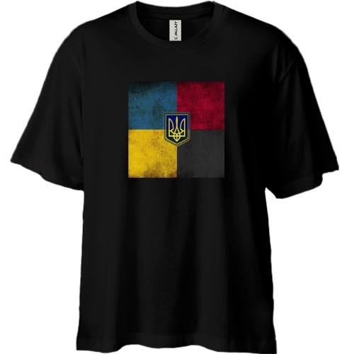 Футболка двунитка Oversize, Черный, Украина - ПС