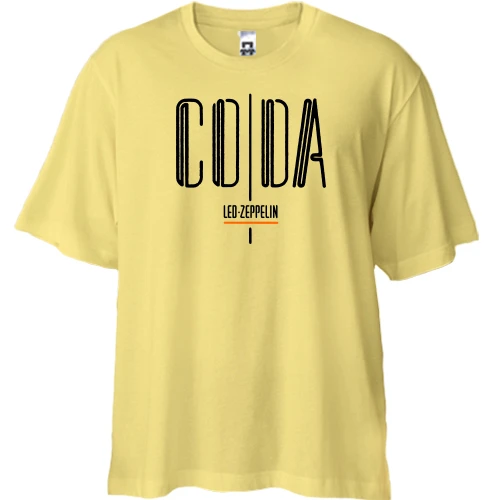 Футболка двунитка Oversize, Желтый, Led Zeppelin - Coda